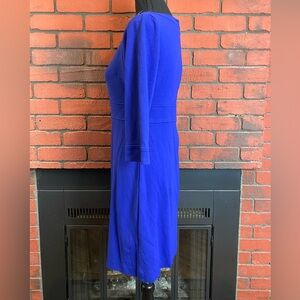 Tahari Royal Blue Dress Sheath Arthur S.‎ Levine Gold Zip Size 4P